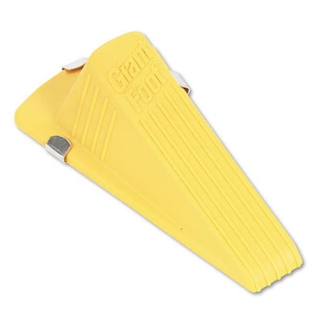 Patioplus Giant Foot Magnetic Doorstop  No-Slip Rubber Wedge  3-1/2w x 6-1/4d x 2h  Yellow  EA - PA213369